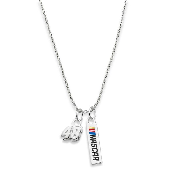 Jimmie Johnson #48 Sterling Silver Necklace with Two Charms