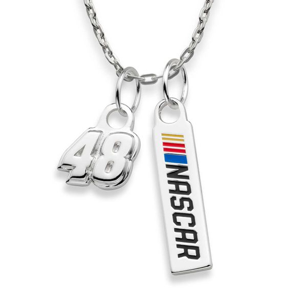 Jimmie Johnson #48 Sterling Silver Necklace with Two Charms - Image 2