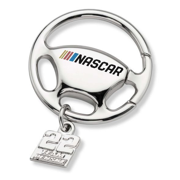 Joey Logano Steering Wheel Key Ring with #22 Charm - Image 1