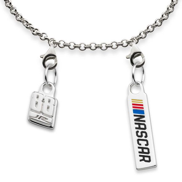 Dale Earnhardt Jr. #88 Sterling Silver Anklet with Two Charms - Image 2