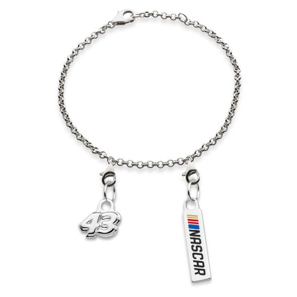 Erik Jones #43 Sterling Silver Anklet with Two Charms