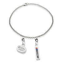 NASCAR Sterling Silver Bracelet with Two Charms