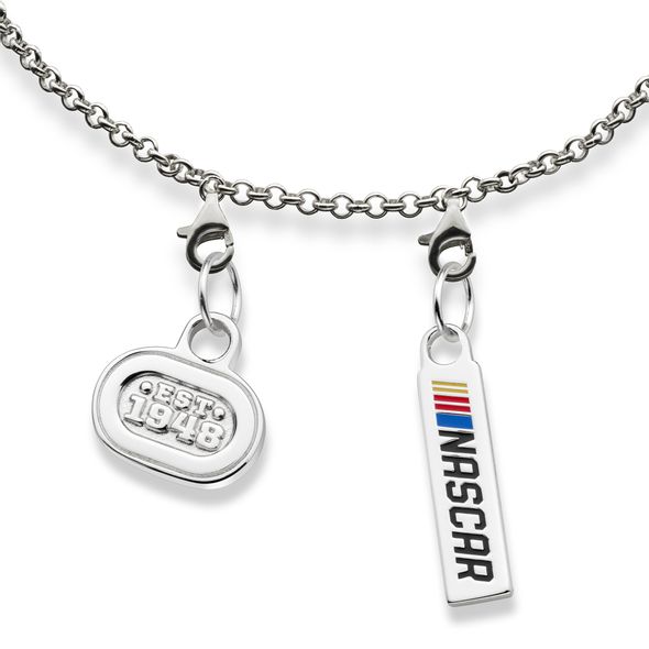 NASCAR Sterling Silver Bracelet with Two Charms - Image 2