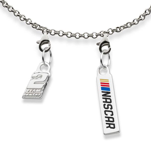 Brad Keselowski #2 Sterling Silver Bracelet with Two Charms - Image 2