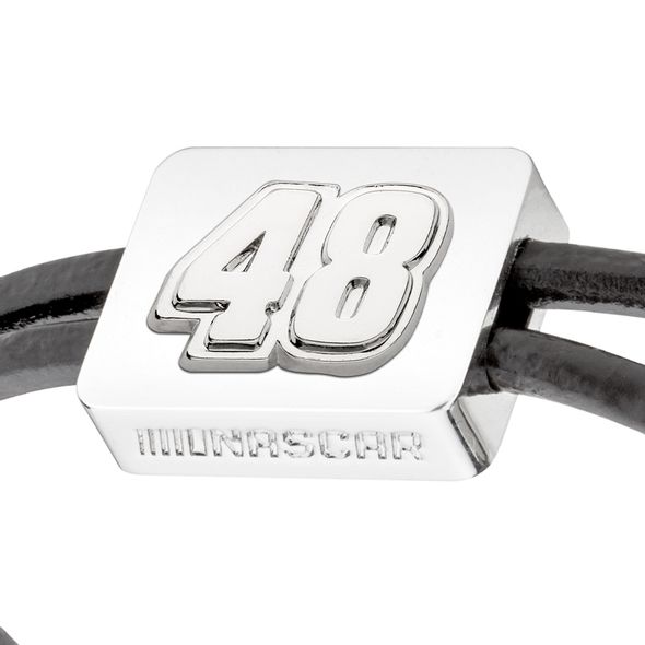 Alex Bowman #48 Leather Cord Bracelet with Steering Wheel - Image 2