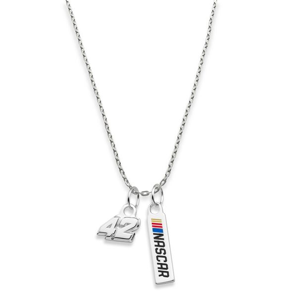 Kyle Larson #42 Sterling Silver Necklace with Two Charms