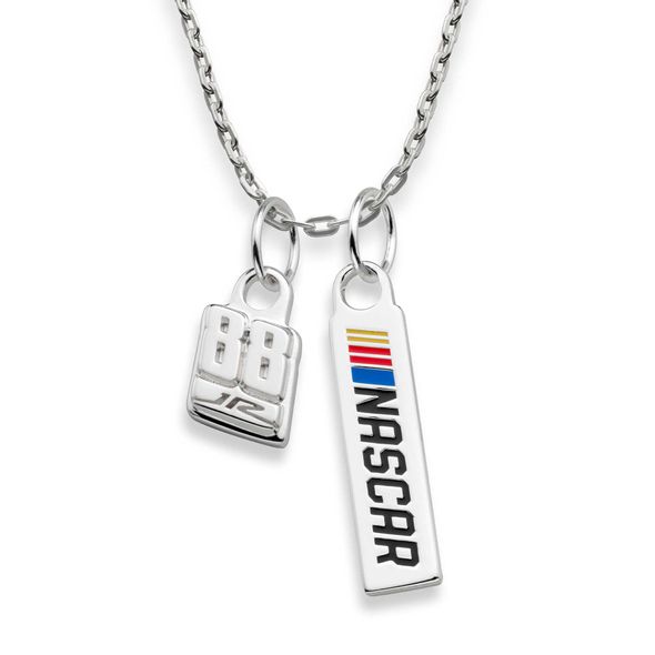 Dale Earnhardt Jr. #88 Sterling Silver Necklace with Two Charms - Image 2