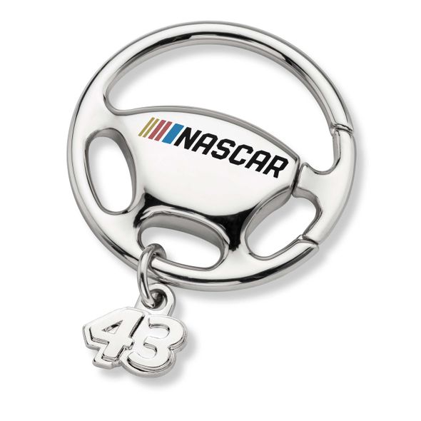 Bubba Wallace Steering Wheel Key Ring with #43 Charm