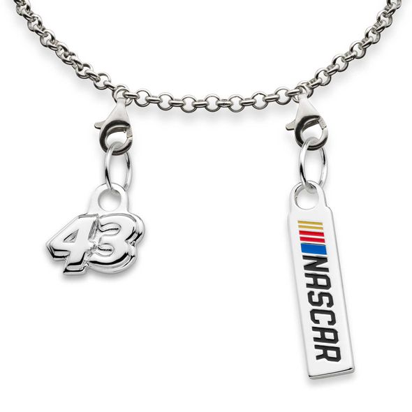 Bubba Wallace #43 Sterling Silver Anklet with Two Charms - Image 2
