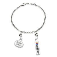 NASCAR Sterling Silver Anklet with Two Charms