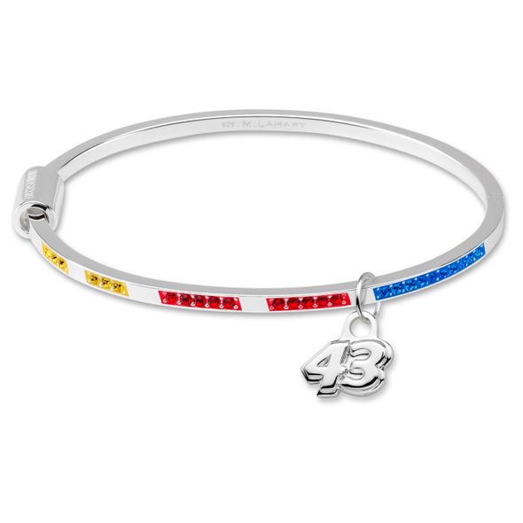 Bubba Wallace Sterling Silver Bangle with #43 Charm