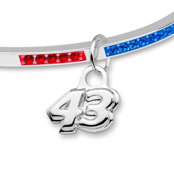 Bubba Wallace Sterling Silver Bangle with #43 Charm - Image 2