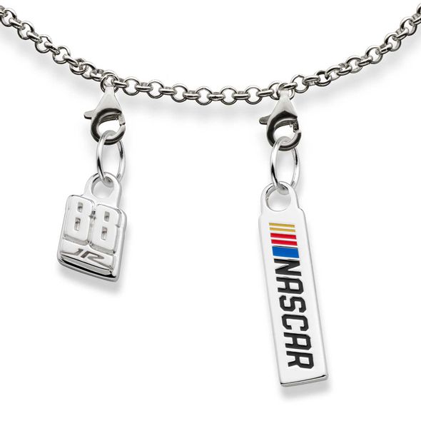 Dale Earnhardt Jr. #88 Sterling Silver Bracelet with Two Charms - Image 2