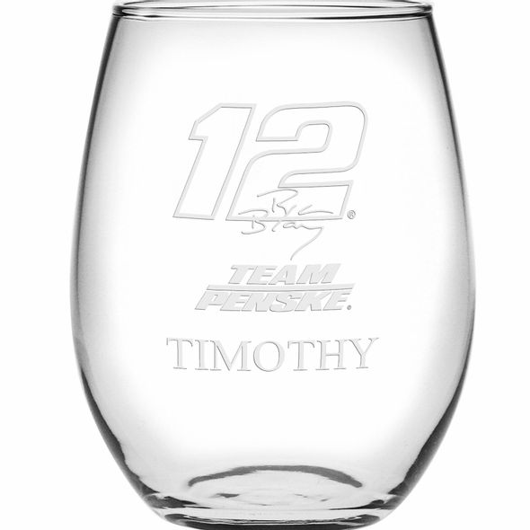 Ryan Blaney Stemless Wine Glass - Image 2