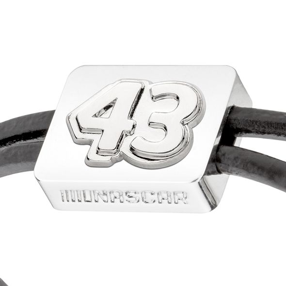 Bubba Wallace #43 Leather Cord Bracelet with Steering Wheel - Image 2