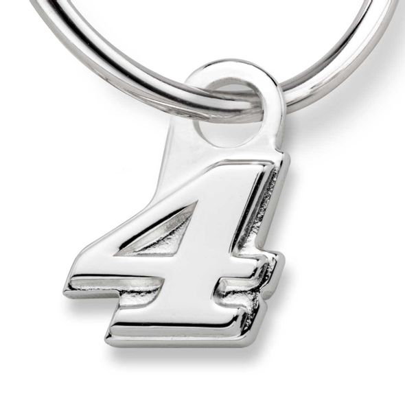 Kevin Harvick Sterling Silver Hoop Earrings with #4 Charm - Image 2