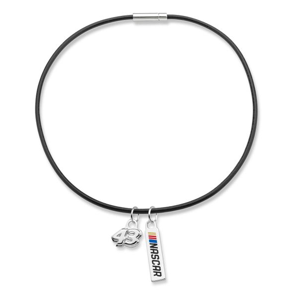 Bubba Wallace Leather Necklace with Two Charms
