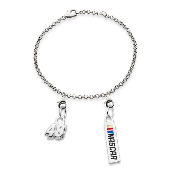 Jimmie Johnson #48 Sterling Silver Anklet with Two Charms