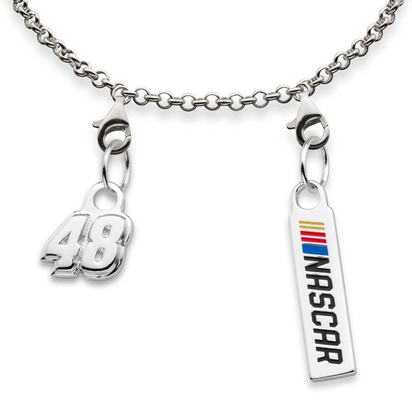 Jimmie Johnson #48 Sterling Silver Anklet with Two Charms - Image 2