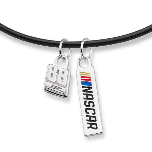 Dale Earnhardt Jr. Leather Necklace with Two Charms - Image 2