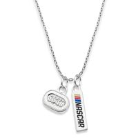 NASCAR Sterling Silver Necklace with Two Charms