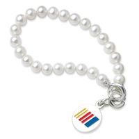 NASCAR Pearl Bracelet and Sterling Silver Charm with Enamel