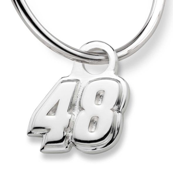 Jimmie Johnson Sterling Silver Hoop Earrings with #48 Charm - Image 2