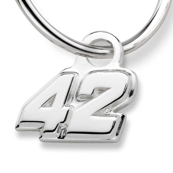 Kyle Larson Sterling Silver Hoop Earrings with #42 Charm - Image 2