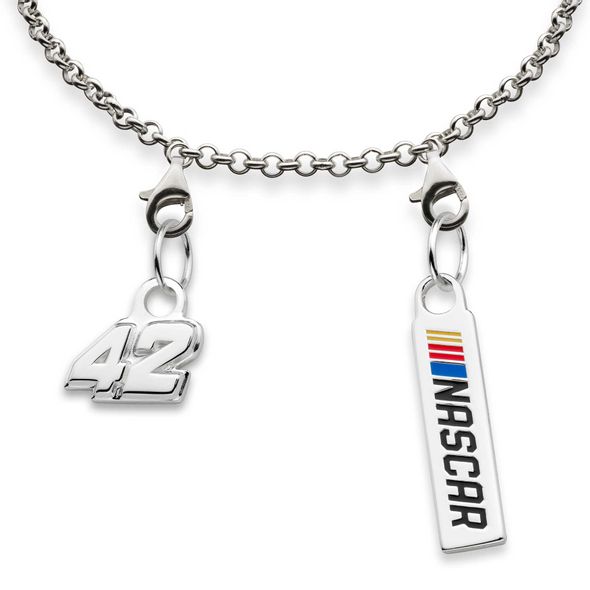 Kyle Larson #42 Sterling Silver Anklet with Two Charms - Image 2