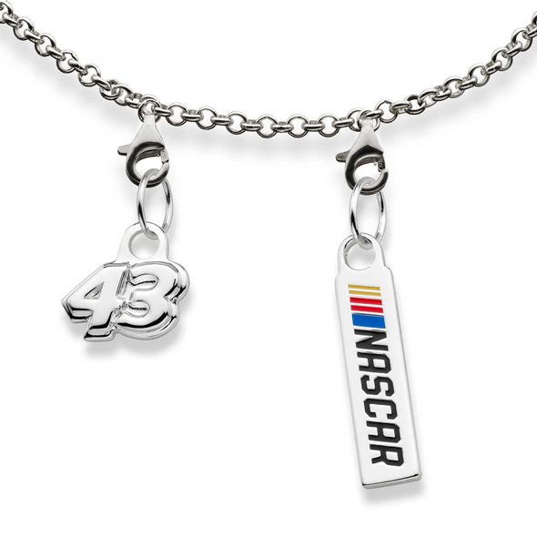 Bubba Wallace #43 Sterling Silver Bracelet with Two Charms - Image 2