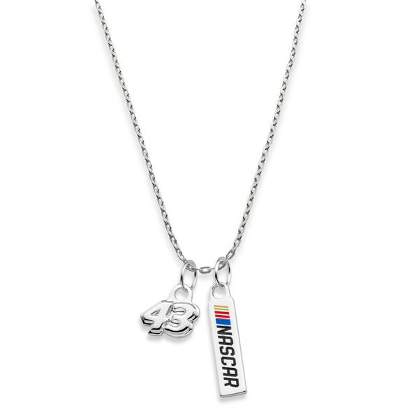 Bubba Wallace #43 Sterling Silver Necklace with Two Charms