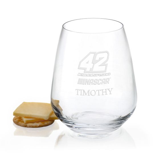 Kyle Larson Stemless Wine Glass