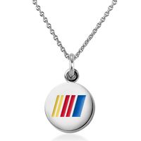 NASCAR Sterling Silver Necklace and Charm with Enamel