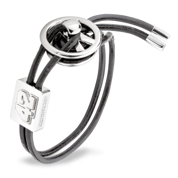 Kyle Larson #42 Leather Cord Bracelet with Steering Wheel