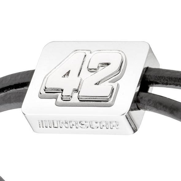 Kyle Larson #42 Leather Cord Bracelet with Steering Wheel - Image 2